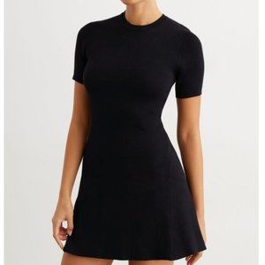 Black Jacquard Flare Mini Dress | Dynamite